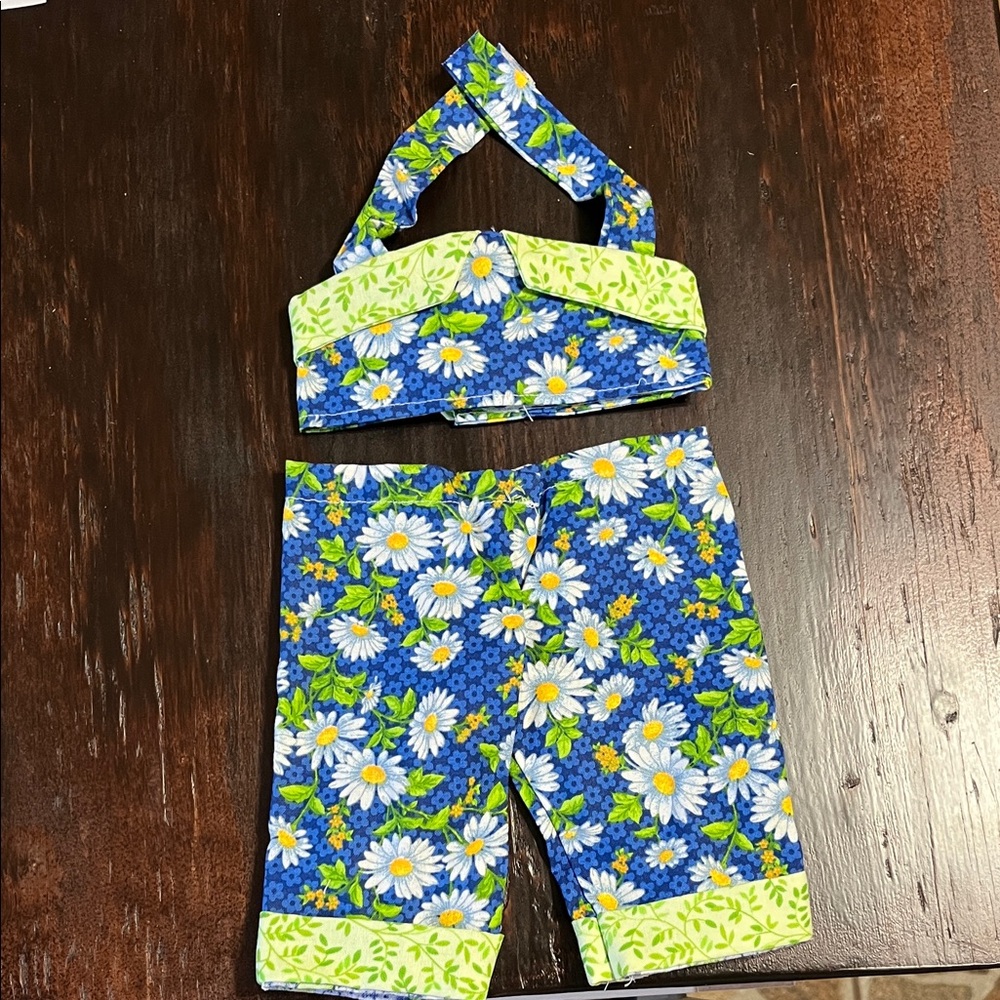 Blue Floral Daisy Two-Piece Set